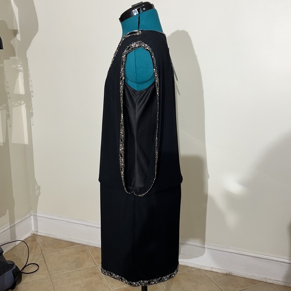 NWT: Jkara black dress with sequins and beading - Picture 4 of 12